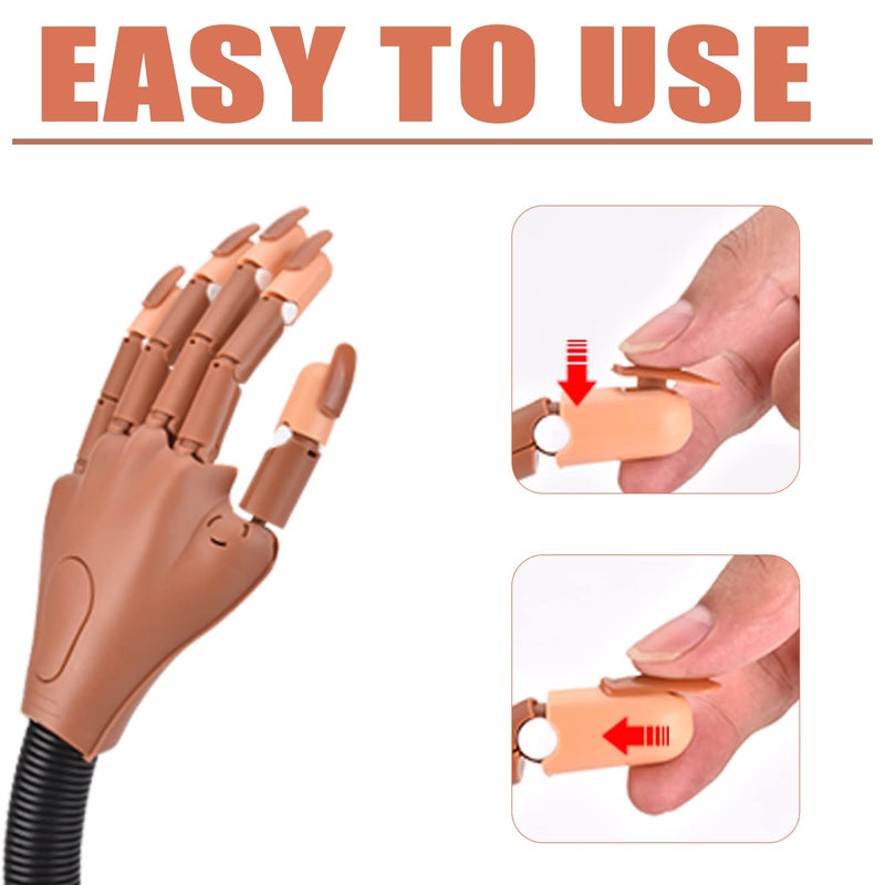 MEKK 200PCS Replacement False Nail Tips for Nail Practice Hand,Refill Nail Tips for Practice Hand & DIY Nail Art-Brown - Image 3